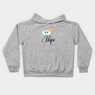 Hope with Kawaii Cute Rainbow Cloud in Yellow Kids Hoodie